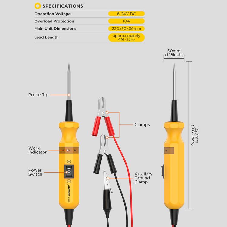 AUTOOL BT160 Car Multifunctional Electrical Circuit Tester Short Circuit Diagnostic Tool, BT160