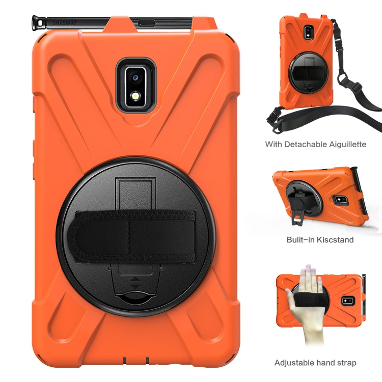 Shockproof Colorful Silicone + PC Protective Case with Holder & Hand Grip Strap & Pen Slot, For Samsung Galaxy Tab Active 2 8.0 T390/T395/T397