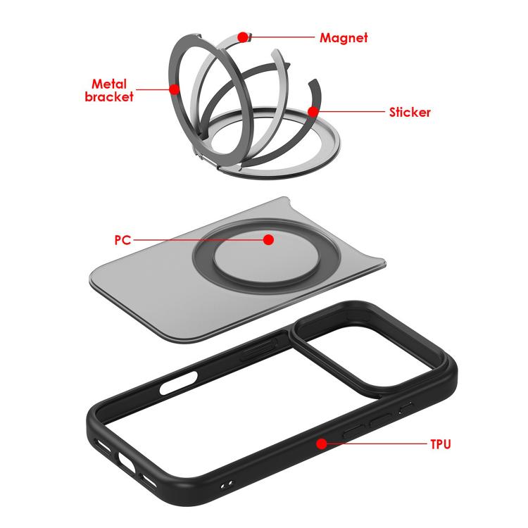 Kalebol Frosted MagSafe Holder Acrylic Hybrid TPU Phone Case, For iPhone 17 Pro Max, For iPhone 17 Pro, For iPhone 17, For iPhone Air