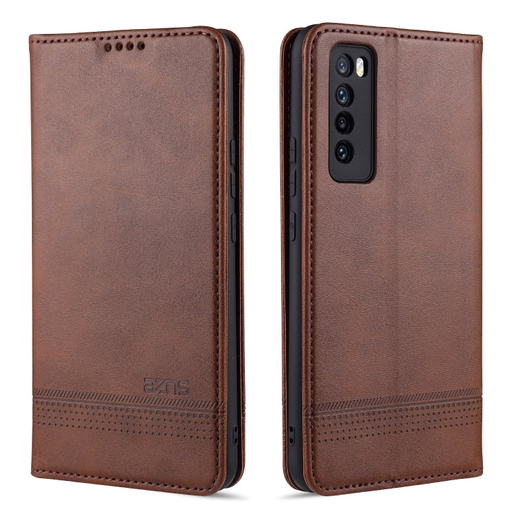 AZNS Magnetic Calf Texture Horizontal Flip Leather Case with Card Slots & Holder & Wallet, For Samsung Galaxy S20+
