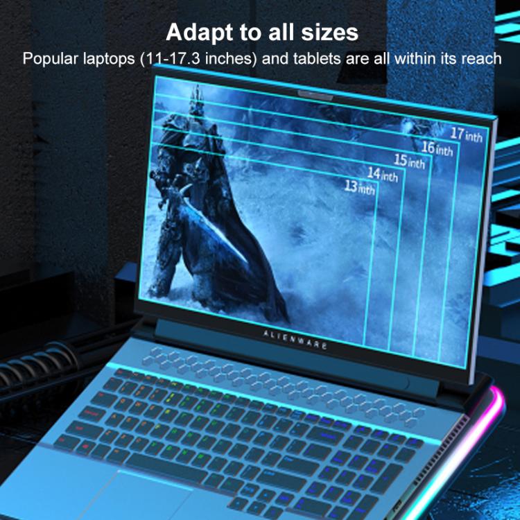 NUOXI F36-5 6-Speed Adjustable 5 Fan Laptop Cooler with RGB