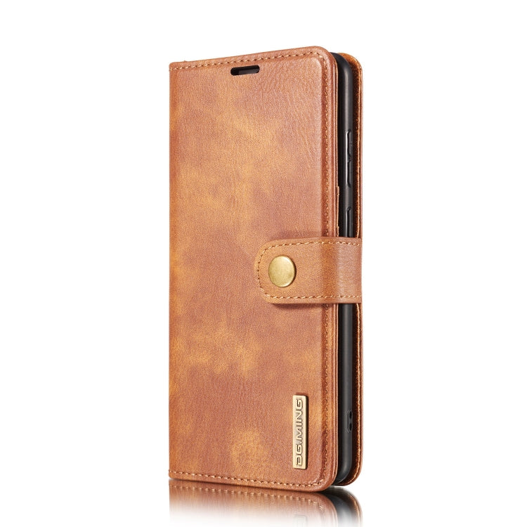 For Samsung Galaxy S20 FE DG.MING Crazy Horse Texture Flip Detachable Magnetic Leather Case with Holder & Card Slots & Wallet(Brown)