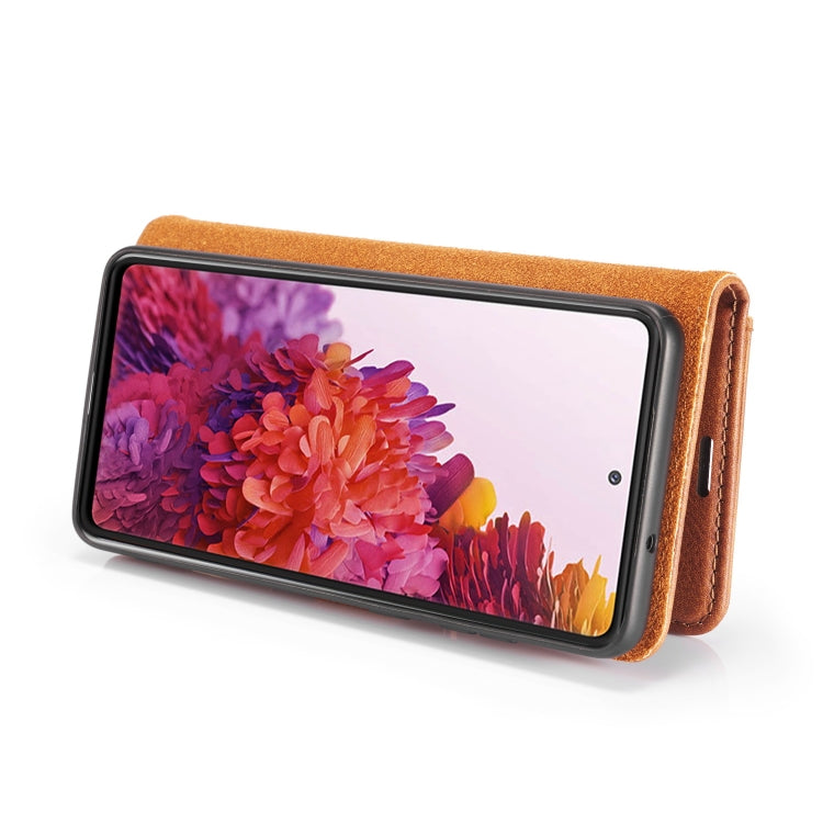 For Samsung Galaxy S20 FE DG.MING Crazy Horse Texture Flip Detachable Magnetic Leather Case with Holder & Card Slots & Wallet(Brown)