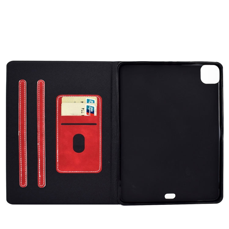 For iPad Air 2020 10.9 Cowhide Texture Horizontal Flip Leather Case with Holder & Card Slots & Sleep / Wake-up(Red)