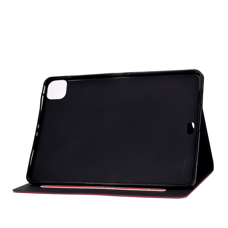 For iPad Air 2020 10.9 Cowhide Texture Horizontal Flip Leather Case with Holder & Card Slots & Sleep / Wake-up(Red)