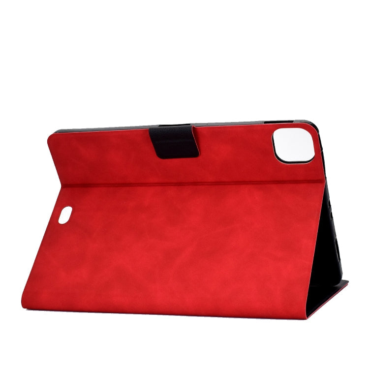 For iPad Air 2020 10.9 Cowhide Texture Horizontal Flip Leather Case with Holder & Card Slots & Sleep / Wake-up(Red)
