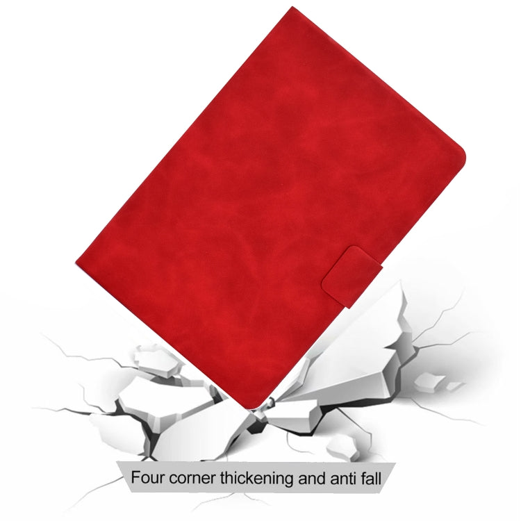 For iPad Air 2020 10.9 Cowhide Texture Horizontal Flip Leather Case with Holder & Card Slots & Sleep / Wake-up(Red)