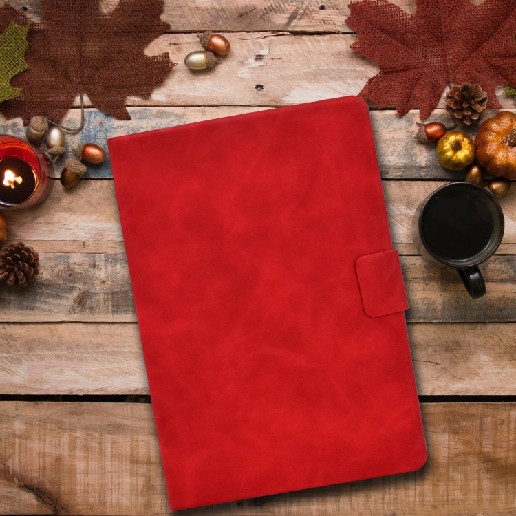 For iPad Air 2020 10.9 Cowhide Texture Horizontal Flip Leather Case with Holder & Card Slots & Sleep / Wake-up(Red)