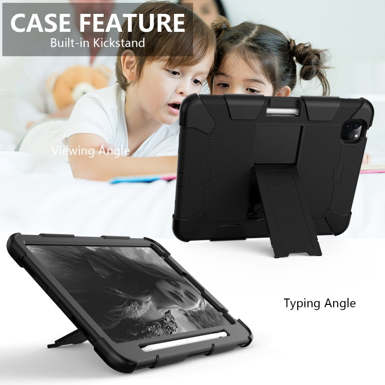 Shockproof Two-Color Silicone Protective Case with Holder, For iPad Air 2022 / 2020 10.9, For Samsung Galaxy Tab A7 (2020) T500/T505