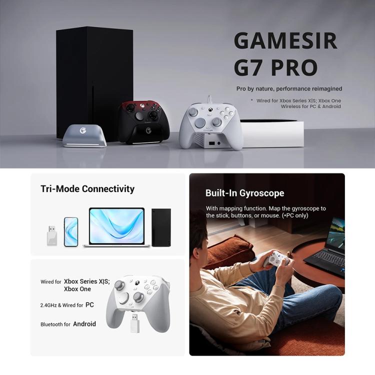 GameSir G7 Pro Bluetooth Wireless Tri-Mode Game Controller for Xbox / Steam / PC / Android, G7 Pro