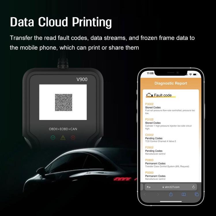V900 Car Engine Transmission Diagnostic Scanner Tool Car Fault Detector, V900