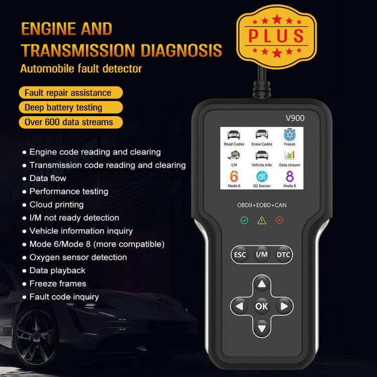 V900 Car Engine Transmission Diagnostic Scanner Tool Car Fault Detector, V900