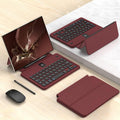 GKK Integrated Full Coverage Bluetooth Keyboard Leather Case Set with Pen and Mouse