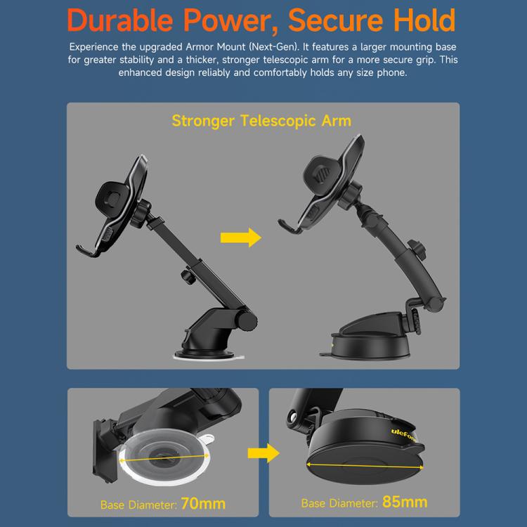 Ulefone UAN16 Armor Mount Car / Desk Phone Holder, Enhanced Model, UAN16