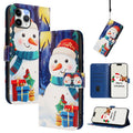 Christmas Series Buckle Leather Phone Case with Hand Strap, For iPhone 11 Pro Max, For iPhone 11, For iPhone 11 Pro, For iPhone XS / X