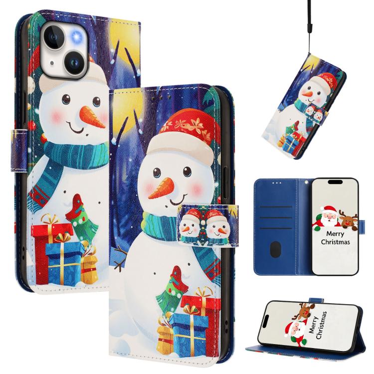 Christmas Series Buckle Leather Phone Case with Hand Strap, For iPhone 13 mini, For iPhone 12 Pro / 12, For iPhone 12 Pro Max, For iPhone 12 mini