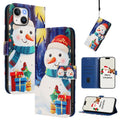 Christmas Series Buckle Leather Phone Case with Hand Strap, For iPhone 13 mini, For iPhone 12 Pro / 12, For iPhone 12 Pro Max, For iPhone 12 mini