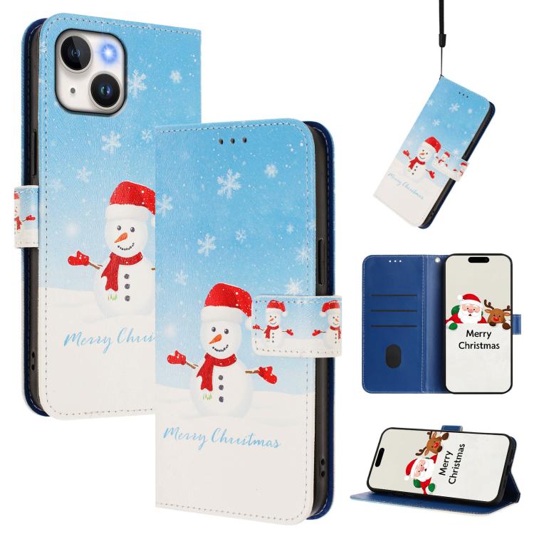 Christmas Series Buckle Leather Phone Case with Hand Strap, For iPhone 13 mini, For iPhone 12 Pro / 12, For iPhone 12 Pro Max, For iPhone 12 mini