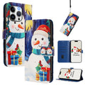 Christmas Series Buckle Leather Phone Case with Hand Strap, For iPhone 14 Pro Max, For iPhone SE 2022 / SE 2020 / 8 / 7, For iPhone 13 Pro Max, For iPhone 13 Pro