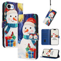 Christmas Series Buckle Leather Phone Case with Hand Strap, For iPhone 17 Pro Max, For iPhone 17 Pro, For iPhone 17, For iPhone Air