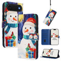 Christmas Series Buckle Leather Phone Case with Hand Strap, For iPhone 16e, For iPhone 16 Pro Max, For iPhone 16 Pro, For iPhone 16 Plus