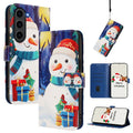 Christmas Series Buckle Leather Phone Case with Hand Strap, For Samsung Galaxy S23 5G, For Samsung Galaxy Xcover6 Pro, For Samsung Galaxy S22 Ultra 5G, For Samsung Galaxy S22+ 5G
