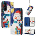 Christmas Series Buckle Leather Phone Case with Hand Strap, For Samsung Galaxy S25 FE 5G, For Samsung Galaxy S25 Edge 5G, For Samsung Galaxy S25 / S24 5G, For Samsung Galaxy S25+ / S24+ 5G