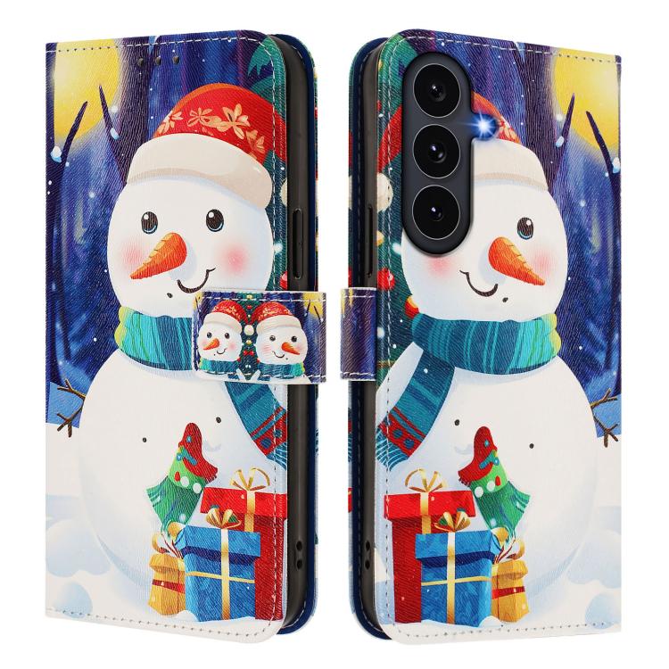 Christmas Series Buckle Leather Phone Case with Hand Strap, For Samsung Galaxy S25 FE 5G, For Samsung Galaxy S25 Edge 5G, For Samsung Galaxy S25 / S24 5G, For Samsung Galaxy S25+ / S24+ 5G