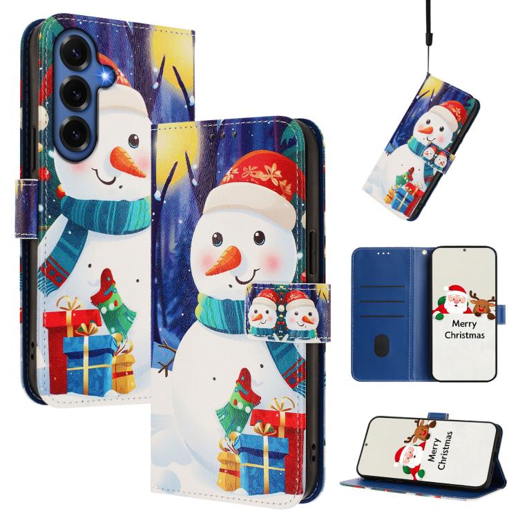 Christmas Series Buckle Leather Phone Case with Hand Strap, For Samsung Galaxy S26+ 5G, For Samsung Galaxy S26 Edge 5G, For Samsung Galaxy S26 Ultra 5G, For Samsung Galaxy S26 Pro 5G