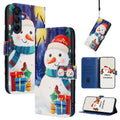 Christmas Series Buckle Leather Phone Case with Hand Strap, For Samsung Galaxy A16 5G / 4G, For Samsung Galaxy A05s / F14 4G, For Samsung Galaxy M35 5G, For Samsung Galaxy M55 5G / C55 5G