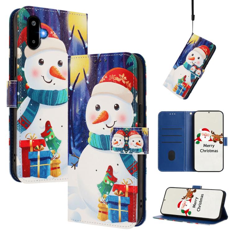 Christmas Series Buckle Leather Phone Case with Hand Strap, For Samsung Galaxy F06 5G / M06 5G, For Samsung Galaxy A06 5G / 4G, For Samsung Galaxy A36 / A56 5G, For Samsung Galaxy A05 / F05 / M05 4G