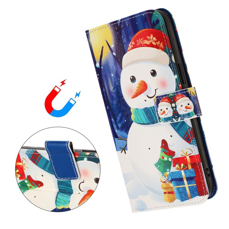 Christmas Series Buckle Leather Phone Case with Hand Strap, For Samsung Galaxy M15 5G / F15 5G, For Samsung Galaxy A15 5G / 4G, For Samsung Galaxy A55 5G, For Samsung Galaxy A35 5G