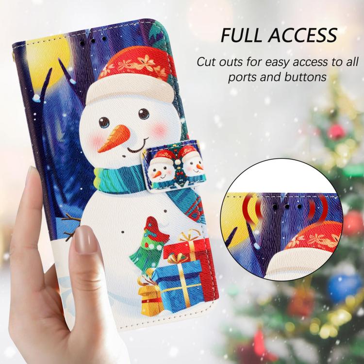 Christmas Series Buckle Leather Phone Case with Hand Strap, For Samsung Galaxy M36 5G, For Samsung Galaxy A17 / A26 5G, For Samsung Galaxy M56 5G, For Samsung Galaxy F16 5G / M16 5G