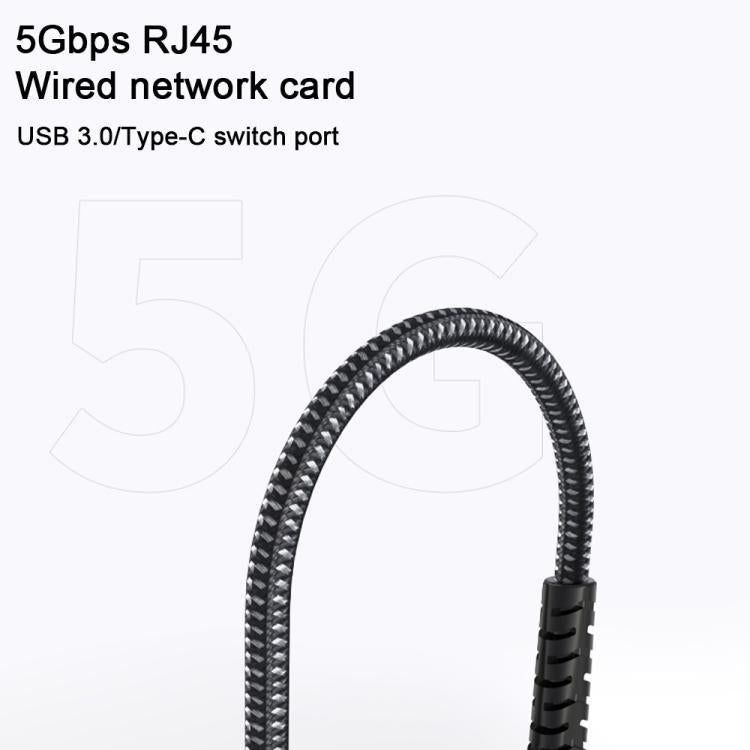 USB -C / Type-C Elbow to RJ45 Aluminum Alloy Shell Ethernet HUB Adapter, Type-C Elbow to RJ45