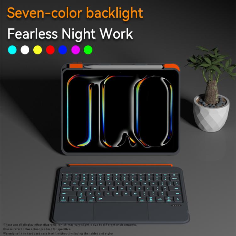 Colorful Backlight Bluetooth Keyboard Leather Tablet Case with Rotating Holder, For iPad Air 11 2025 / iPad 2025 / 2022