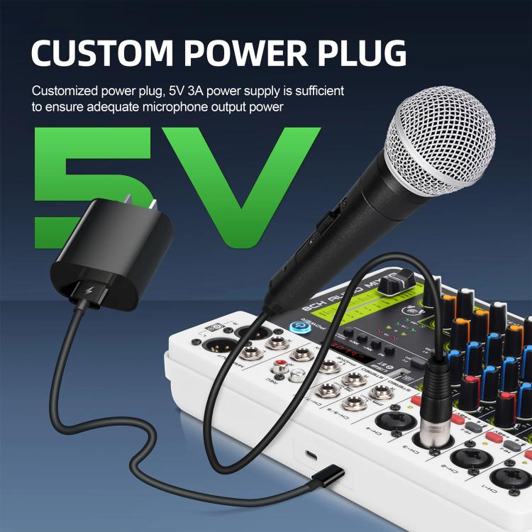 DEBRA V8 8-Channels Audio Mixer Live Recording Reverb, V8, 8V4