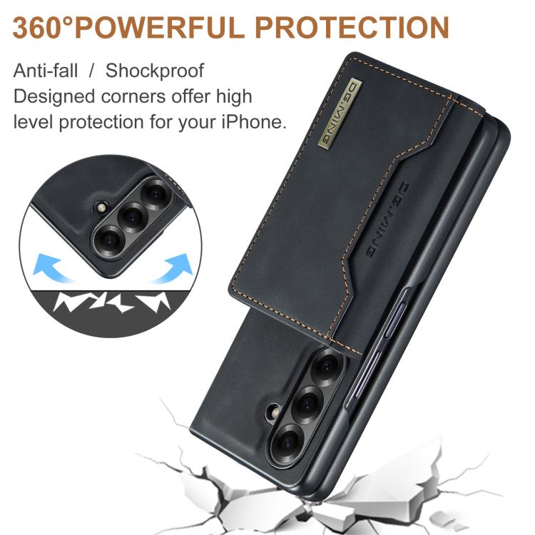 DG.MING M2 Series 3-Fold Multi Card Bag hybrid Magnetic Phone Case with Long Lanyard, For Galaxy Z Fold8 Ultra 5G, For Galaxy Z Flip8 5G, For Galaxy Z Fold7 5G, For Samsung Galaxy Z Flip7 5G