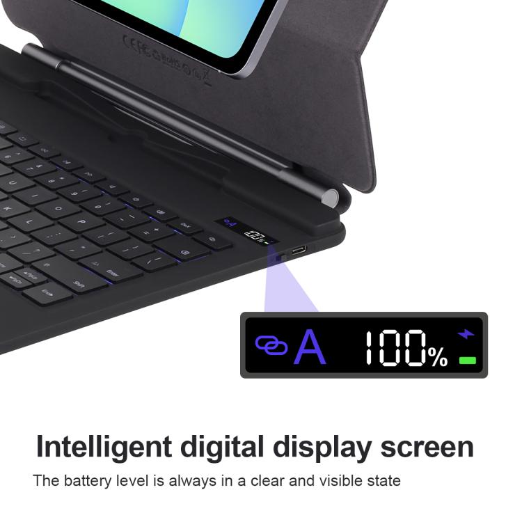P820 Magnetic Bluetooth Keyboard Leather Tablet Case, For Samsung Galaxy Tab S10 FE+