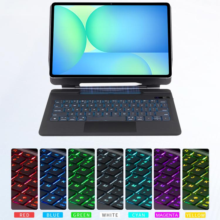 P820 Magnetic Bluetooth Keyboard Leather Tablet Case, For Samsung Galaxy Tab S10 FE+