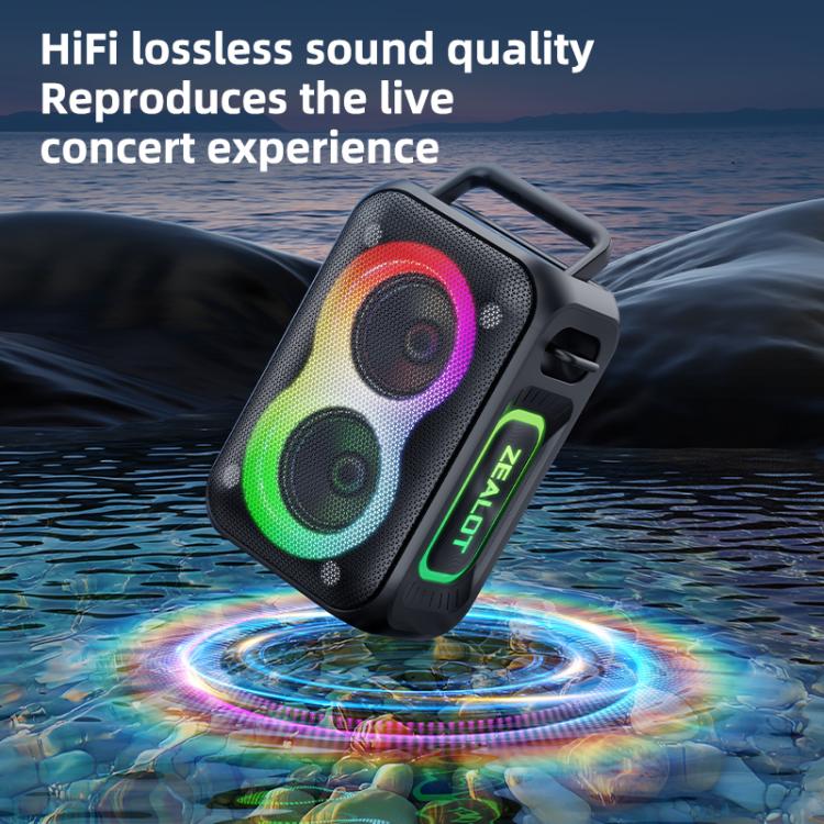 Zealot PT02 60W Portable Outdoor RGB Colorful Light Stereo Bluetooth Speaker, PT02