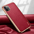 SULADA Litchi Texture Leather Electroplated Shckproof Protective Case, For iPhone 11 Pro, For iPhone 11
