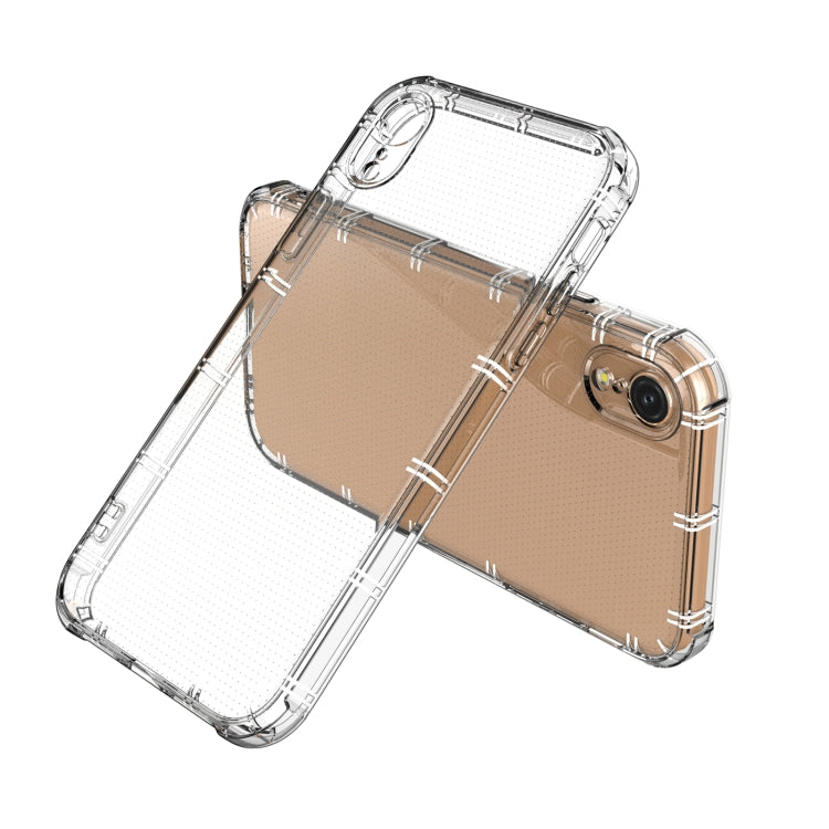 For iPhone XR Straight Edge Dual Bone-bits Shockproof TPU Clear Case