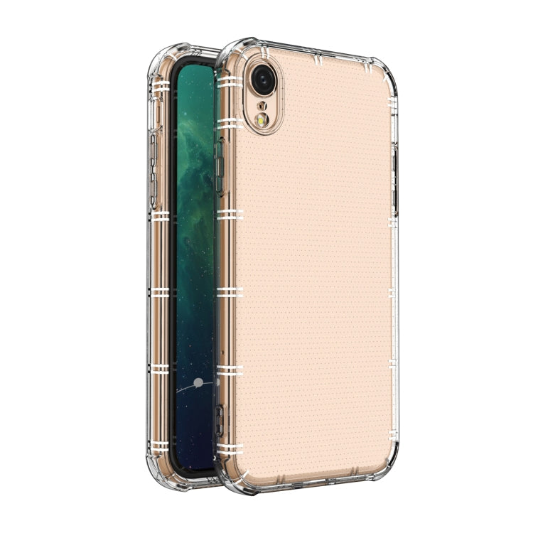 For iPhone XR Straight Edge Dual Bone-bits Shockproof TPU Clear Case