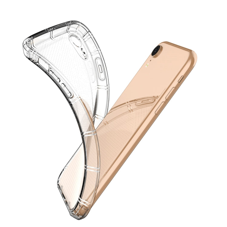 For iPhone XR Straight Edge Dual Bone-bits Shockproof TPU Clear Case