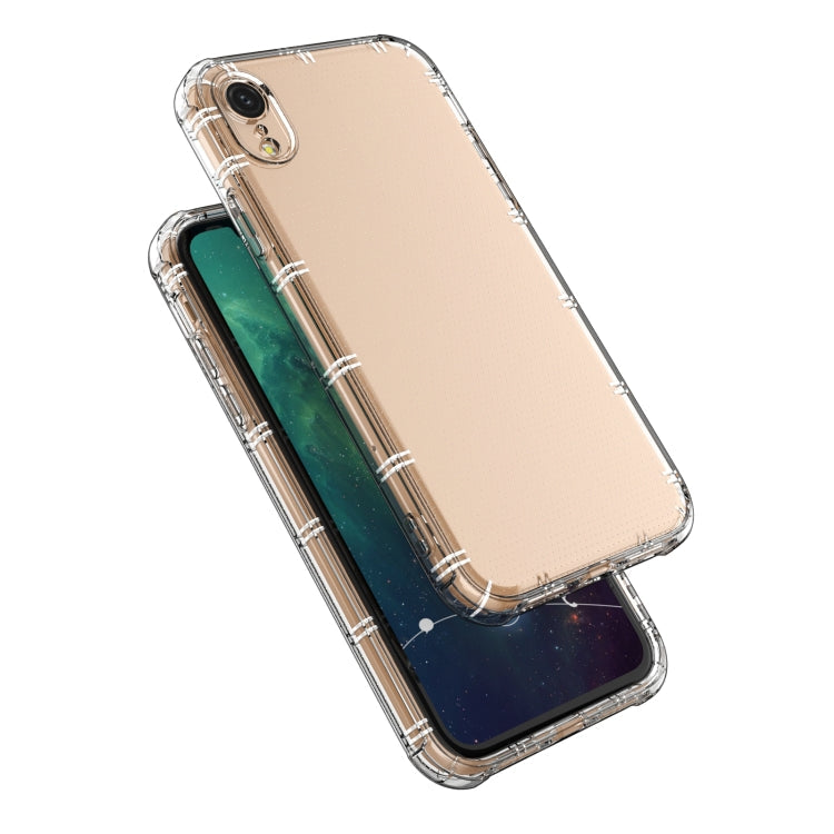 For iPhone XR Straight Edge Dual Bone-bits Shockproof TPU Clear Case