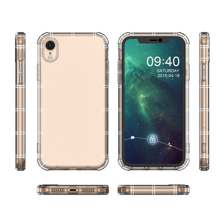 For iPhone XR Straight Edge Dual Bone-bits Shockproof TPU Clear Case