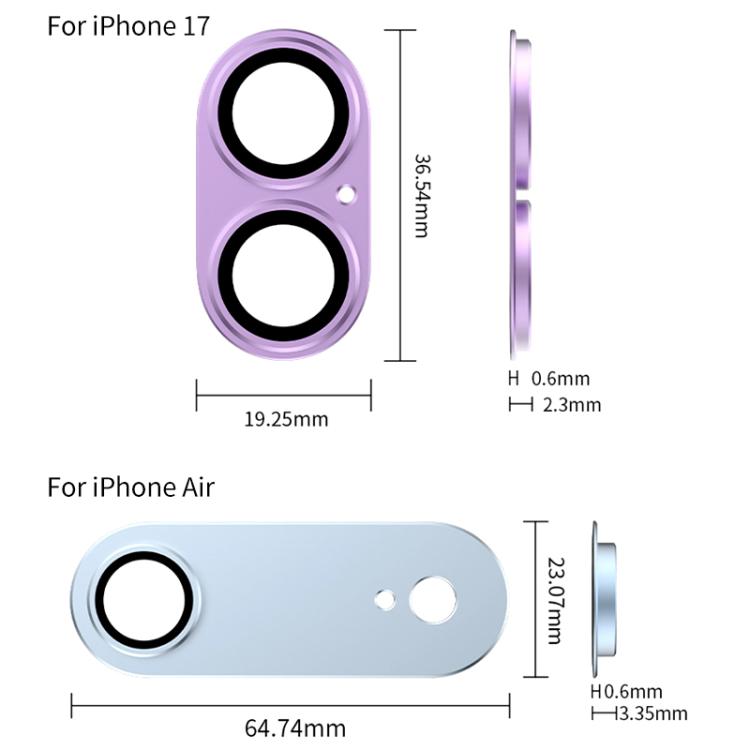XDcase Armor Full-Coverage Frosted Metal Camera Lens Ring Film, For iPhone Air