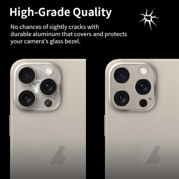 XDcase Titanium Alloy Hollow Camera Lens Protector, For iPhone 16 / 16 Plus