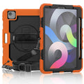 Shockproof Colorful Silicone + PC Protective Case with Holder & Shoulder Strap & Hand Strap & Pen Slot, For iPad Air 2022 / 2020 10.9