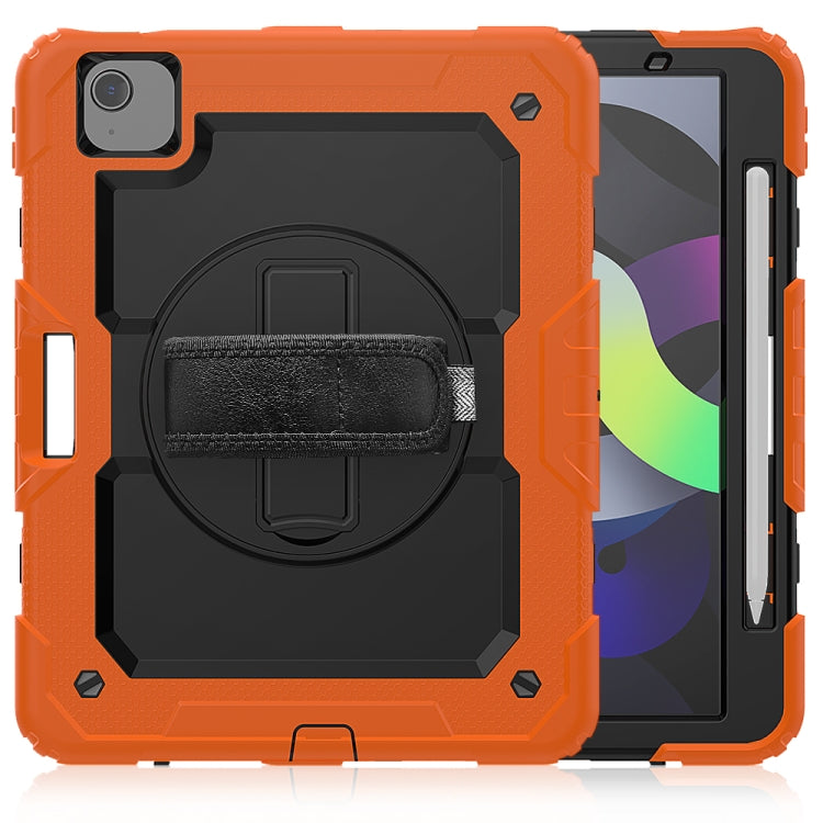 Shockproof Colorful Silicone + PC Protective Case with Holder & Shoulder Strap & Hand Strap & Pen Slot, For iPad Air 2022 / 2020 10.9